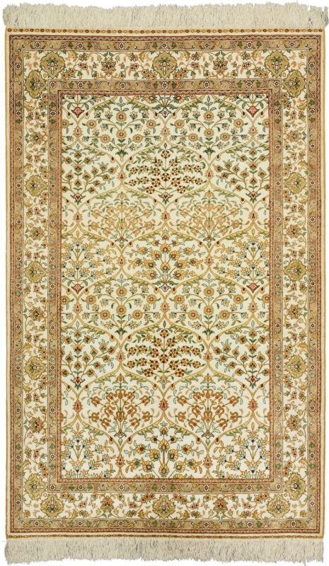 Qom Oriental Rug 93 × 147 cm, Silk, hand-knotted