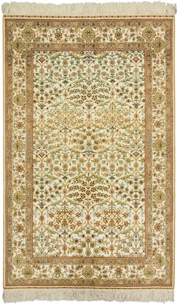 Qom Oriental Rug 93 × 147 cm, Silk, hand-knotted