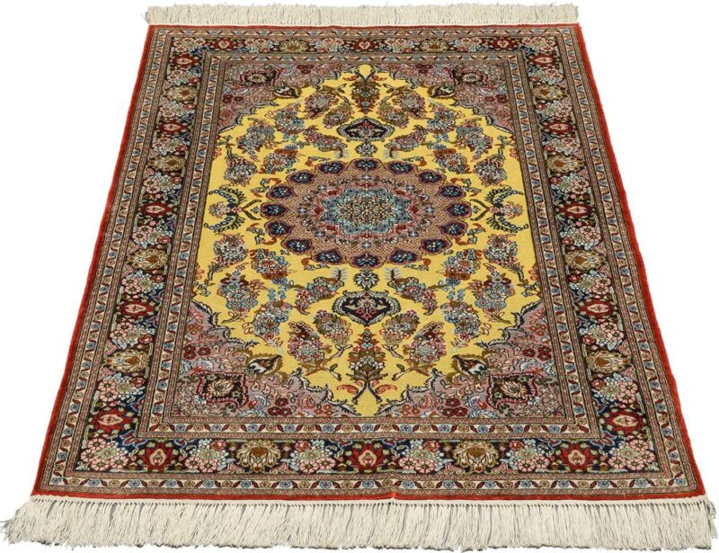 Qom Oriental Rug 94 × 150 cm, Silk, Multicolor, hand-knotted — view 2
