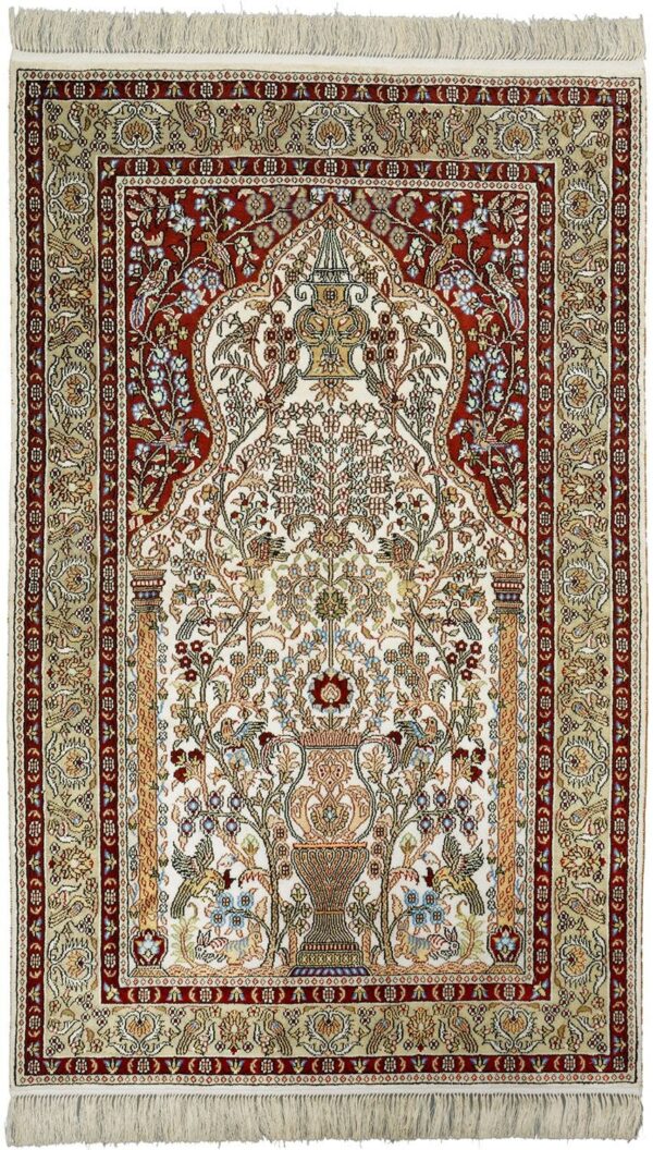Hereke Oriental Rug 94 × 150 cm, Silk, hand-knotted