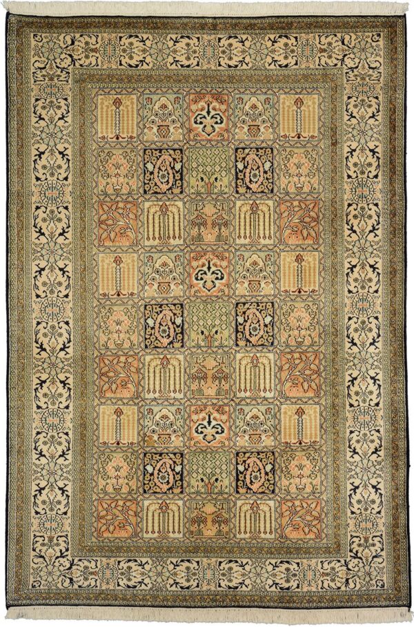 Indian Oriental Rug 129 × 190 cm, Silk, hand-knotted