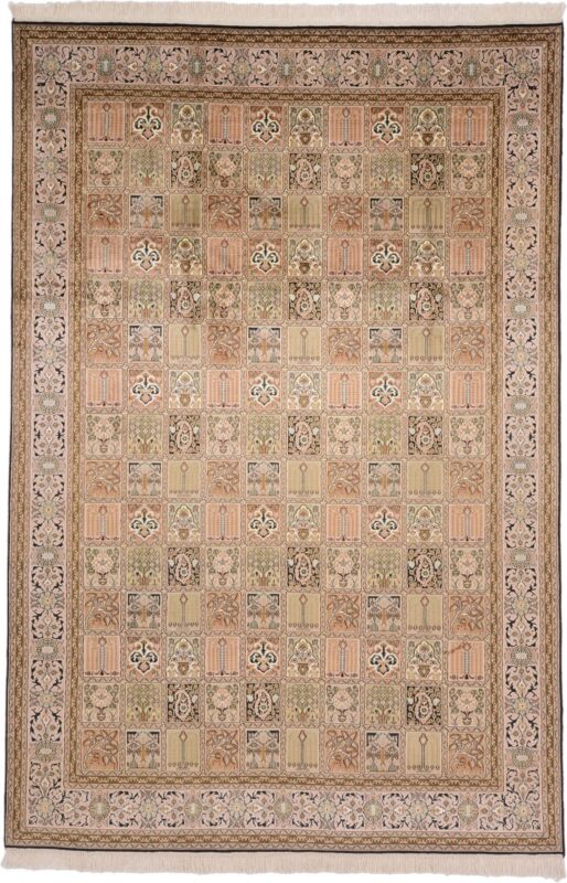 Indian Oriental Rug 187 × 280 cm, Silk, hand-knotted