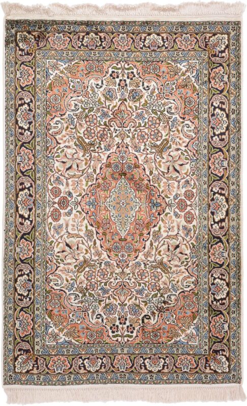 Indian Oriental Rug 79 × 121 cm, Silk, hand-knotted Indian Oriental Rug 79 × 121 cm, Silk, hand-knotted