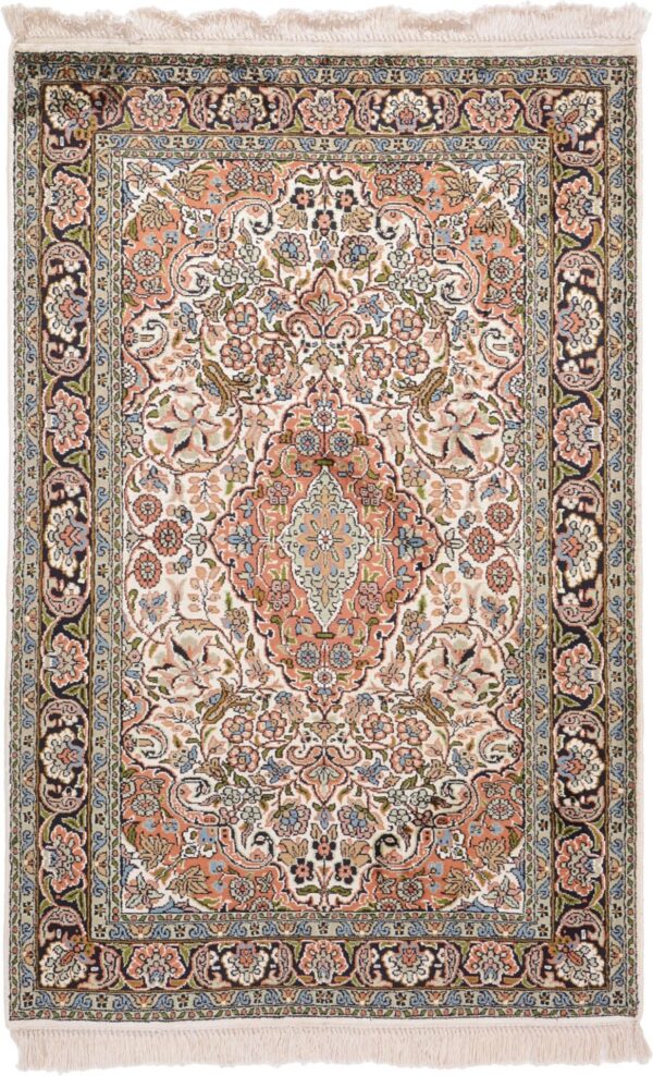 Indian Oriental Rug 79 × 121 cm, Silk, hand-knotted Indian Oriental Rug 79 × 121 cm, Silk, hand-knotted