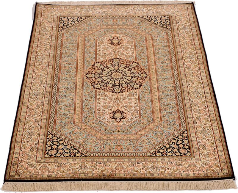Indian Oriental Rug 95 × 155 cm, Silk, hand-knotted — view 3