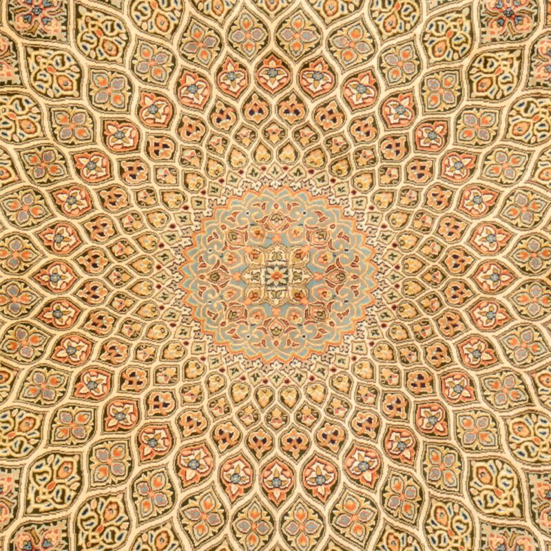Kashmir Oriental Rug 129 × 279 cm, Silk, hand-knotted — view 4