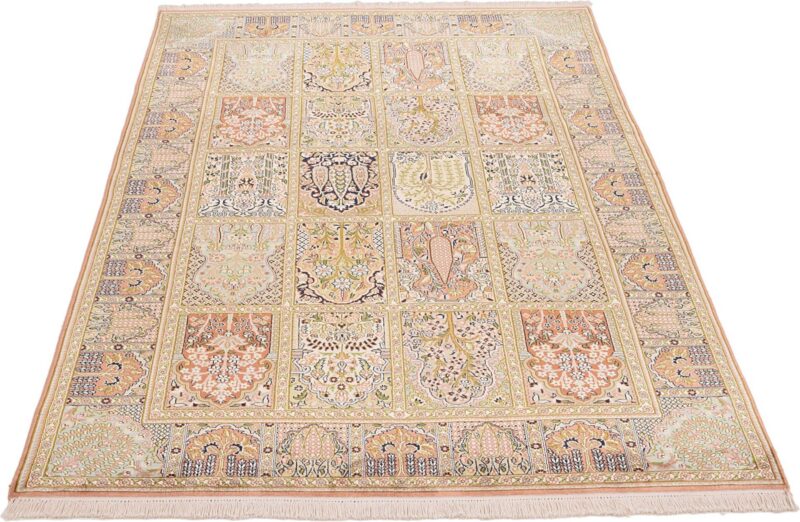 Kashmir Oriental Rug 166 × 261 cm, Silk, hand-knotted, pastel — view 3