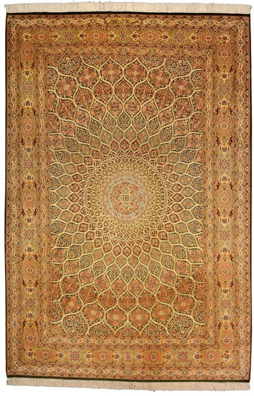 Kashmir Oriental Rug 170 × 257 cm, Silk, hand-knotted