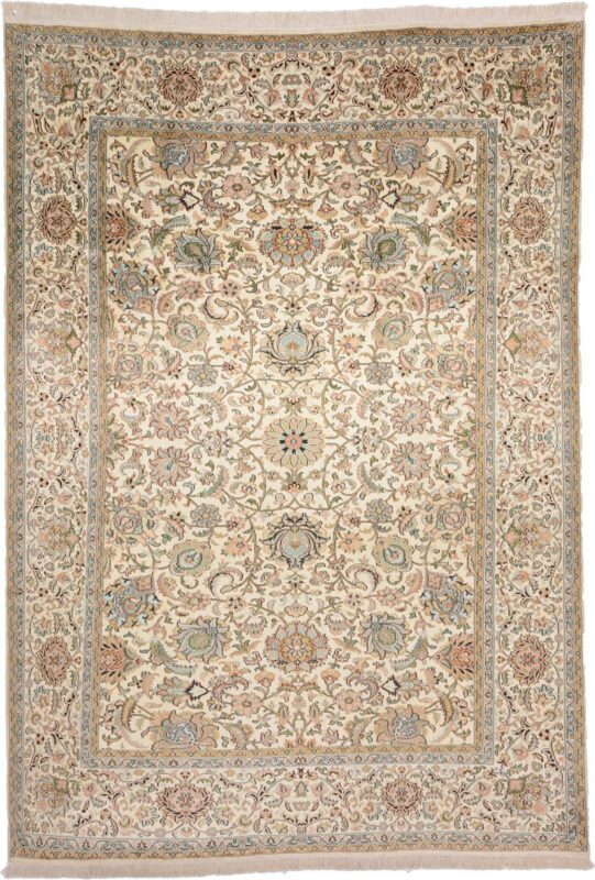Kashmir Oriental Rug 193 × 276 cm, Silk, hand-knotted