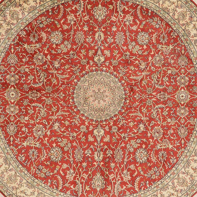 Kashmir Oriental Rug 213 × 213 cm, Silk, hand-knotted — view 6 Kashmir Oriental Rug 213 × 213 cm, Silk, hand-knotted — view 6