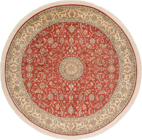 Kashmir Oriental Rug 213 × 213 cm, Silk, hand-knotted Kashmir Oriental Rug 213 × 213 cm, Silk, hand-knotted