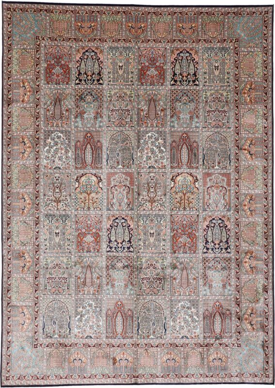 Kashmir Oriental Rug 215 × 301 cm, Silk, hand-knotted