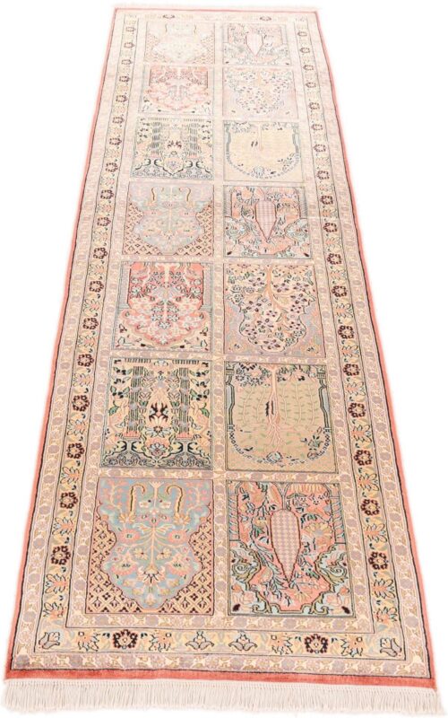 Kashmir Oriental Rug 85 × 308 cm, Silk, hand-knotted — view 3