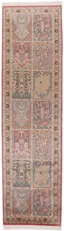 Kashmir Oriental Rug 85 × 308 cm, Silk, hand-knotted