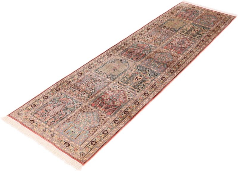 Kashmir Oriental Rug 85 × 308 cm, Silk, hand-knotted — view 4