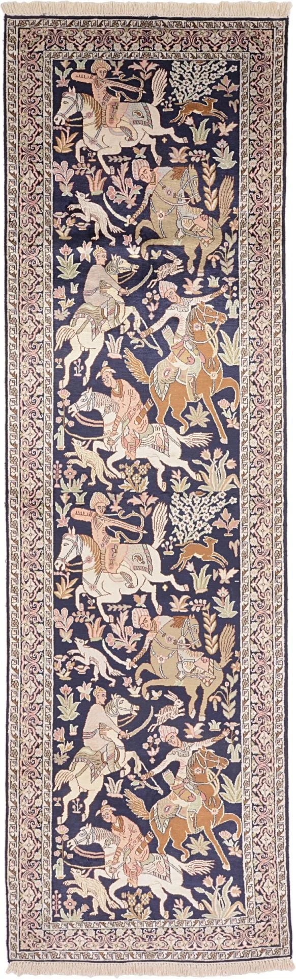 Kashmir Oriental Rug 85 × 310 cm, Silk, hand-knotted