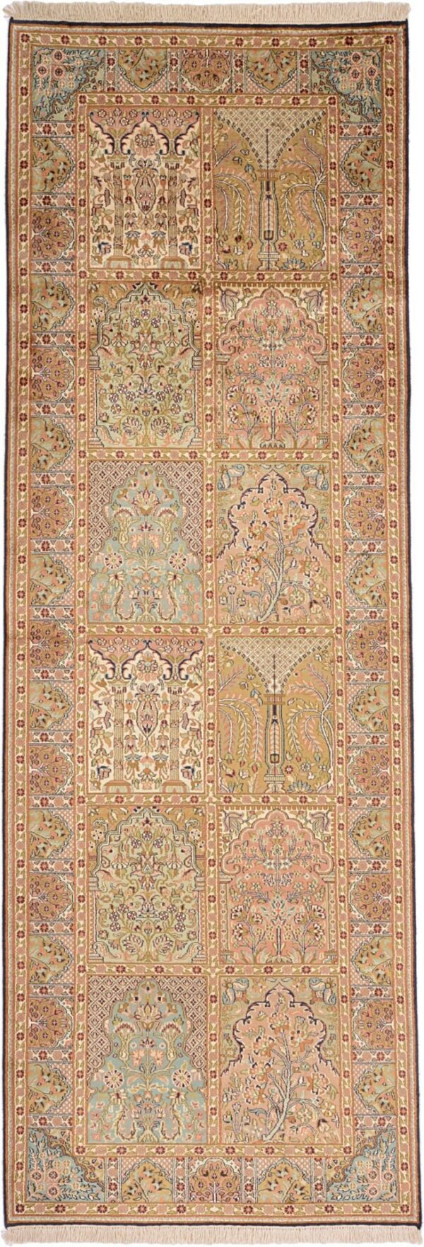Kashmir Oriental Rug 94 × 272 cm, Silk, hand-knotted Kashmir Oriental Rug 94 × 272 cm, Silk, hand-knotted