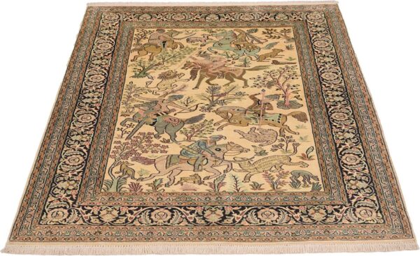Kashmir Oriental Rug 143 × 207 cm, Silk, hand-knotted, refined — view 2