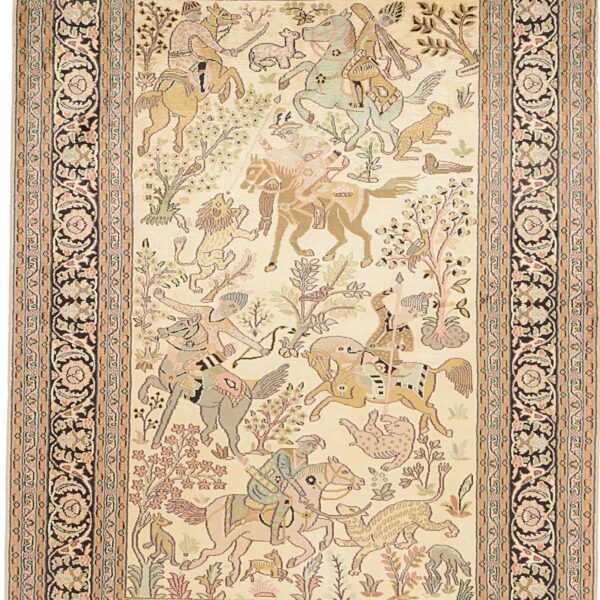 Kashmir Oriental Rug 143 × 207 cm, Silk, hand-knotted, refined — view 6