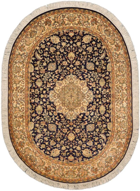 Kashmir Oriental Rug 150 × 214 cm, Silk, hand-knotted
