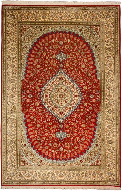 Kashmir Oriental Rug 169 × 255 cm, Silk, hand-knotted, pastel Kashmir Oriental Rug 169 × 255 cm, Silk, hand-knotted, pastel