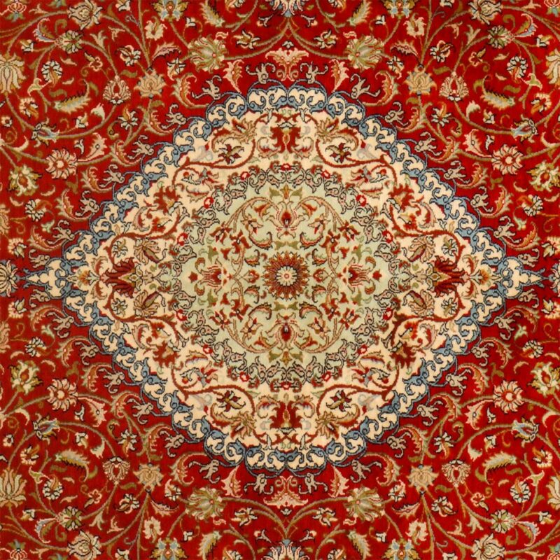 Kashmir Oriental Rug 169 × 255 cm, Silk, hand-knotted, pastel — view 4 Kashmir Oriental Rug 169 × 255 cm, Silk, hand-knotted, pastel — view 4