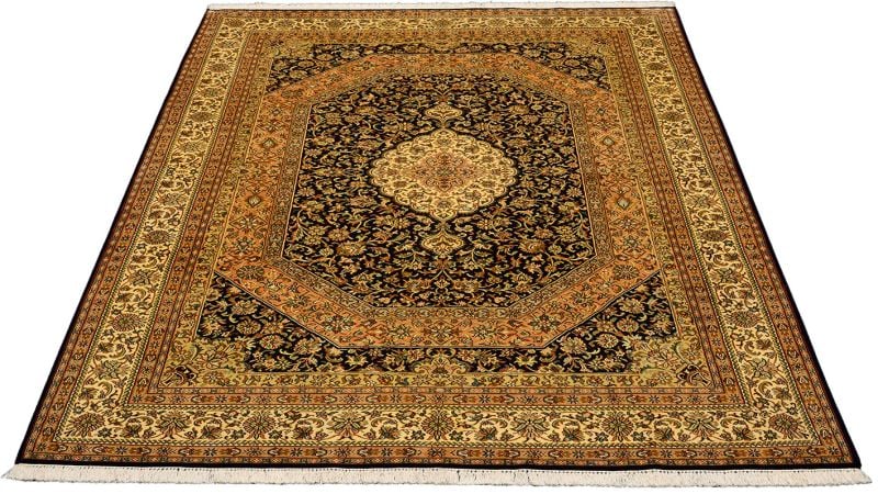 Kashmir Oriental Rug 171 × 252 cm, Silk, hand-knotted — view 2 Kashmir Oriental Rug 171 × 252 cm, Silk, hand-knotted — view 2