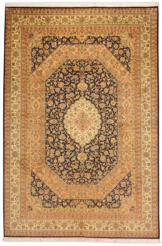 Kashmir Oriental Rug 171 × 252 cm, Silk, hand-knotted