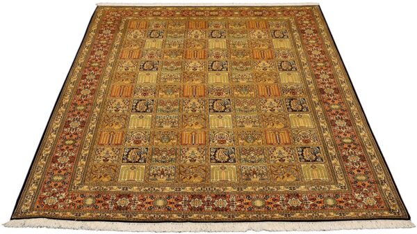Kashmir Oriental Rug 172 × 253 cm, Silk, hand-knotted, pastel — view 2
