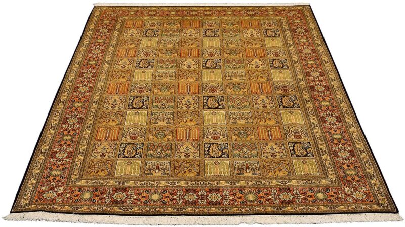Kashmir Oriental Rug 172 × 253 cm, Silk, hand-knotted, pastel — view 2