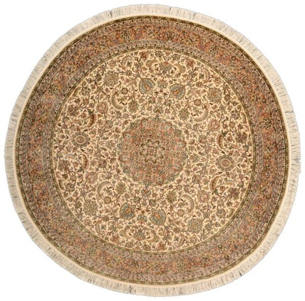 Kashmir Oriental Rug 186 × 186 cm, Silk, hand-knotted Kashmir Oriental Rug 186 × 186 cm, Silk, hand-knotted