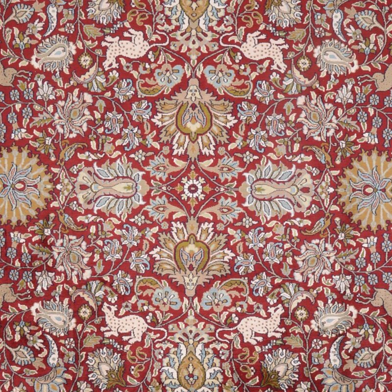 Kashmir Oriental Rug 186 × 280 cm, Silk, Red/Orange, hand-knotted — view 5