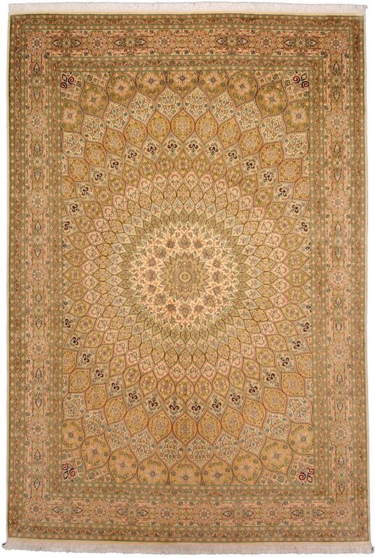 Kashmir Oriental Rug 188 × 277 cm, Silk, hand-knotted