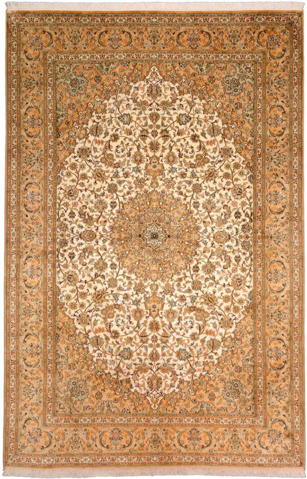 Kashmir Oriental Rug 188 × 279 cm, Silk, hand-knotted