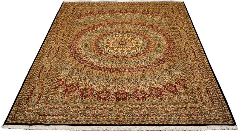 Kashmir Oriental Rug 190 × 275 cm, Silk, hand-knotted — view 2