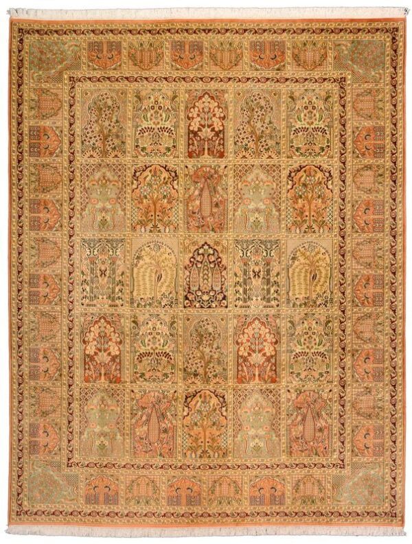 Kashmir Oriental Rug 199 × 254 cm, Silk, hand-knotted
