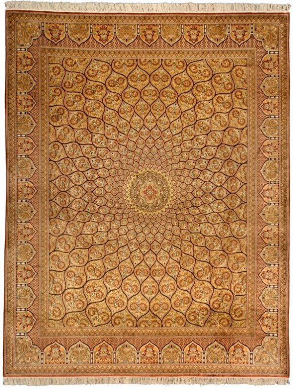 Kashmir Oriental Rug 204 × 255 cm, Silk, hand-knotted