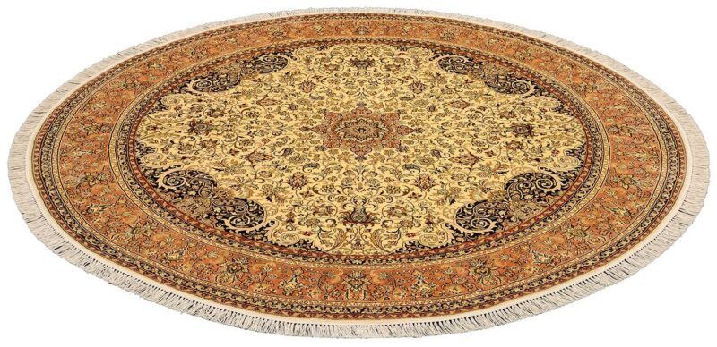 Kashmir Oriental Rug 210 × 211 cm, Silk, hand-knotted — view 2 Kashmir Oriental Rug 210 × 211 cm, Silk, hand-knotted — view 2