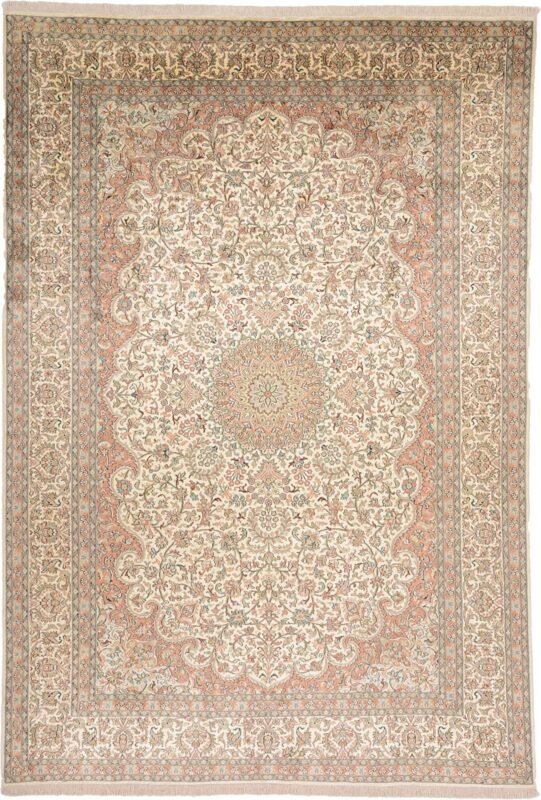 Kashmir Oriental Rug 212 × 307 cm, Silk, hand-knotted