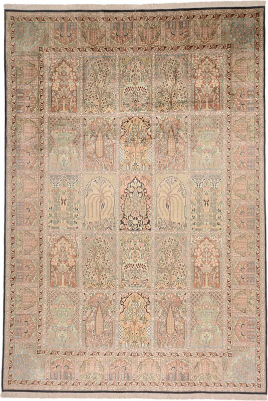 Kashmir Oriental Rug 213 × 312 cm, Silk, hand-knotted