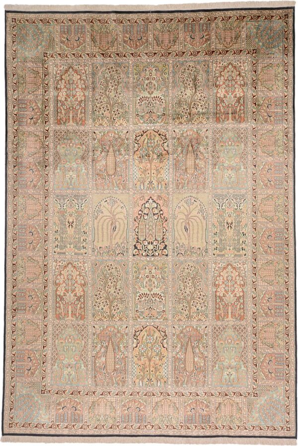 Kashmir Oriental Rug 213 × 312 cm, Silk, hand-knotted