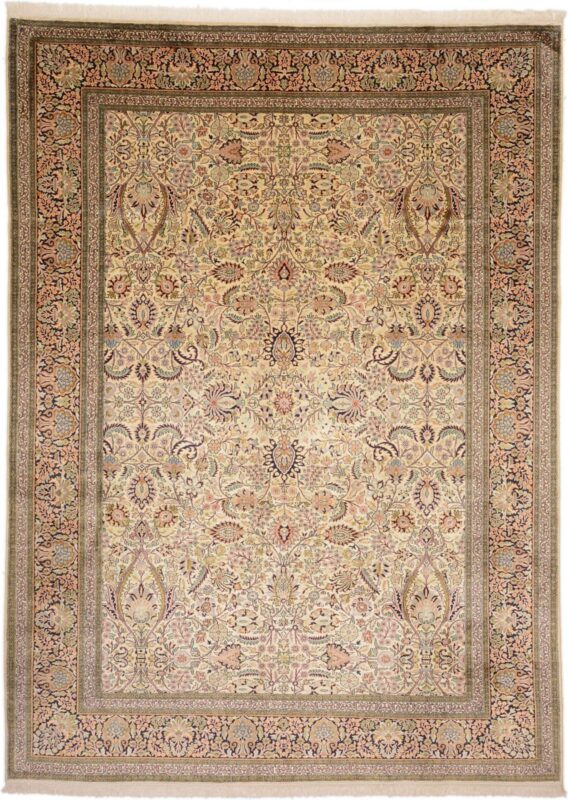 Kashmir Oriental Rug 216 × 299 cm, Silk, hand-knotted