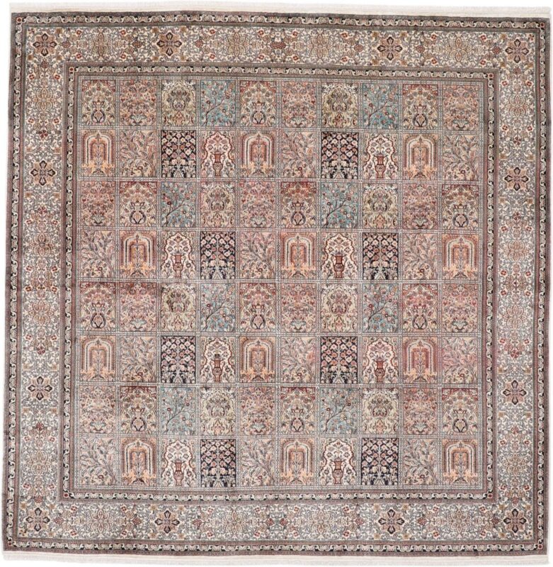 Kashmir Oriental Rug 245 × 245 cm, Silk, hand-knotted