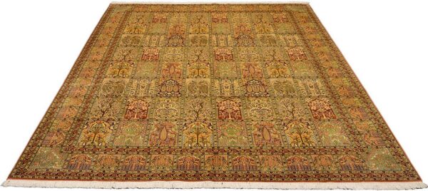Kashmir Oriental Rug 274 × 376 cm, Silk, hand-knotted, fine — view 2 Kashmir Oriental Rug 274 × 376 cm, Silk, hand-knotted, fine — view 2