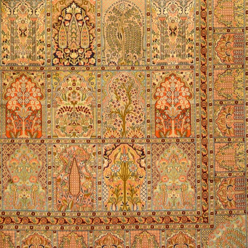 Kashmir Oriental Rug 274 × 376 cm, Silk, hand-knotted, fine — view 4 Kashmir Oriental Rug 274 × 376 cm, Silk, hand-knotted, fine — view 4