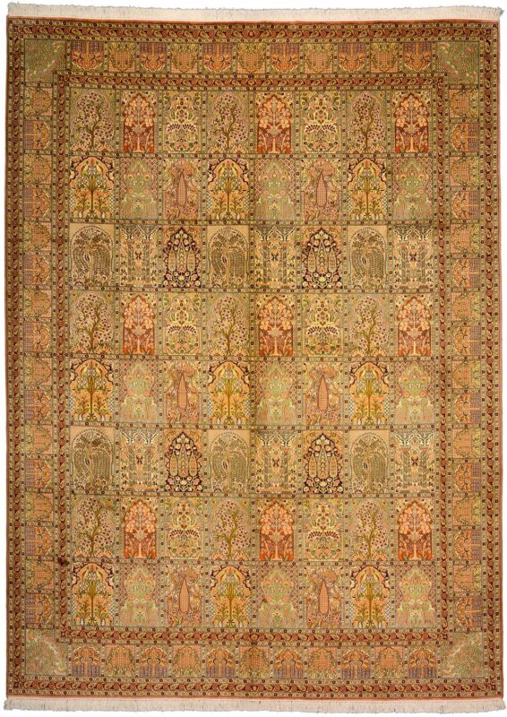 Kashmir Oriental Rug 274 × 376 cm, Silk, hand-knotted, fine Kashmir Oriental Rug 274 × 376 cm, Silk, hand-knotted, fine