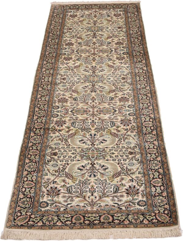 Kashmir Oriental Rug 83 × 312 cm, Silk, hand-knotted — view 2