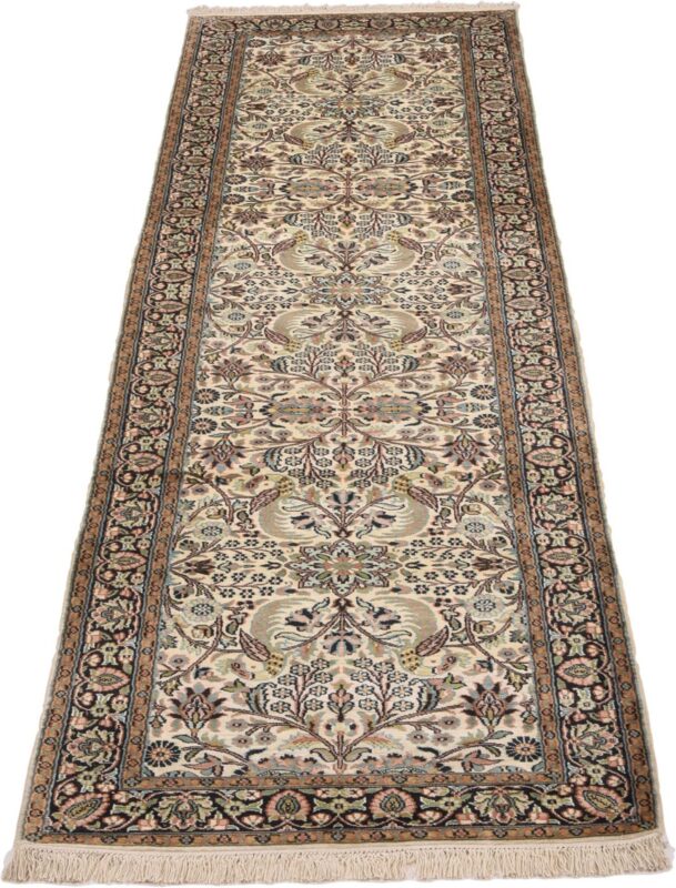 Kashmir Oriental Rug 83 × 312 cm, Silk, hand-knotted — view 2
