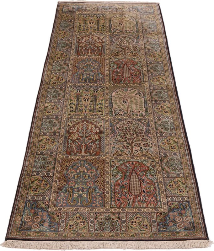 Kashmir Oriental Rug 92 × 286 cm, Silk, hand-knotted — view 2 Kashmir Oriental Rug 92 × 286 cm, Silk, hand-knotted — view 2