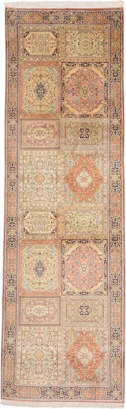 Kashmir Oriental Rug 92 × 296 cm, Silk, hand-knotted